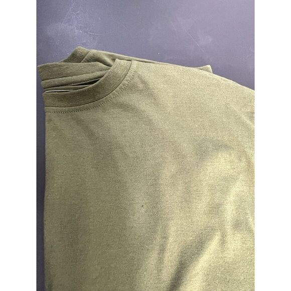 Bleecker Mercer Adult Large Green Short Sleeve Shredded Shirt Crewneck Zipper - Picture 11 of 13